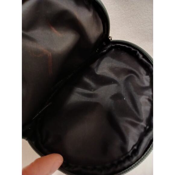 Giorgio Armoni Makeup Cosmetics Bag Circle Pouch Gunmetal Gray Designer Round - Picture 12 of 16